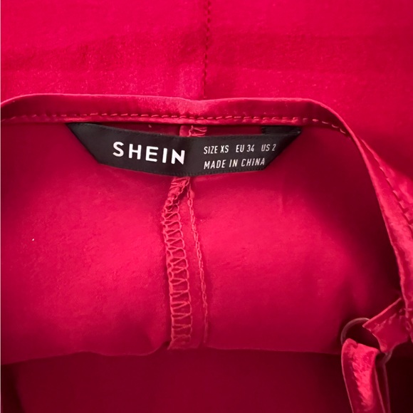 SHEIN Red Spaghetti Strap Satin Cocktail Dress - Picture 3 of 3